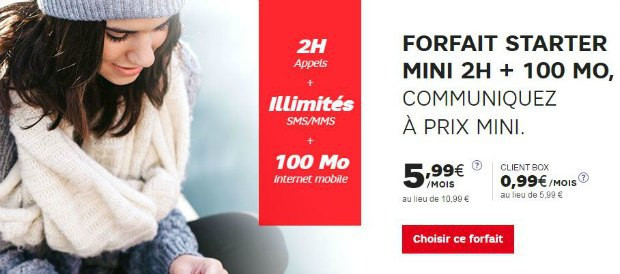 Starter mini à 0,99€ chez SFR