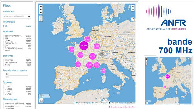 ANFR les antennes avec la carte interactive