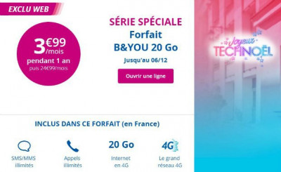 Détail de l'offre Bouygues 20 Go à 3,99€