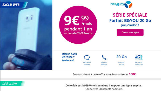 B&You à 9,99€/mois pour 20Go