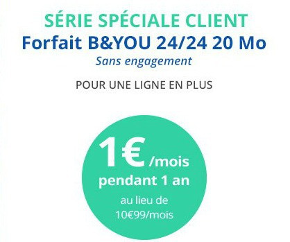 Le 2e abonnement B&You à 1€