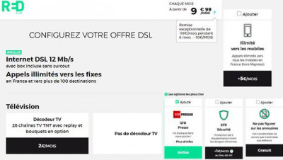 RED by SFR à 9,99€/mois en xdsl et fibre