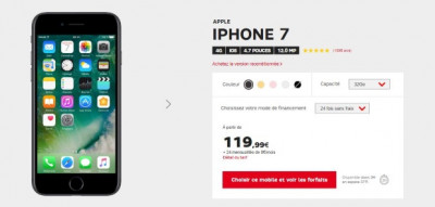 SFR : l'iphone 7 au meilleur prix d'entrée