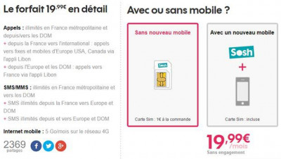 Sosh 5Go avec SMS et MMS DOM et SMS Europe