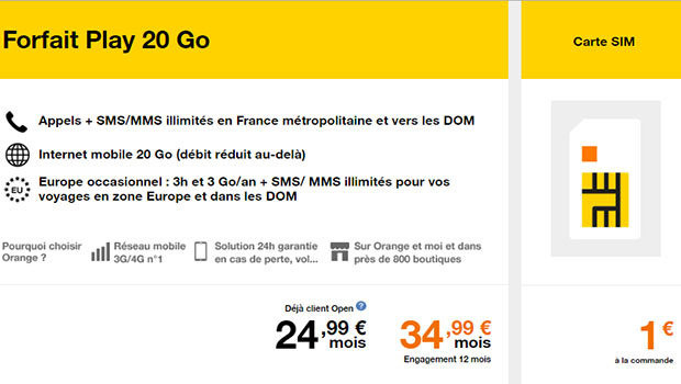 Options et promotions Orange mobile