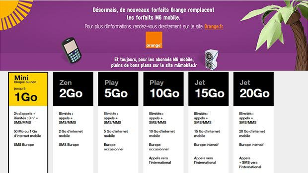 Les forfaits Orange en remplacement