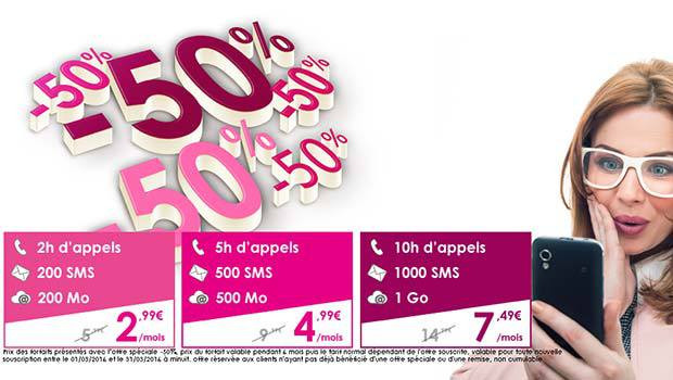 50% de remise sur tous les forfaits pendant 6 mois