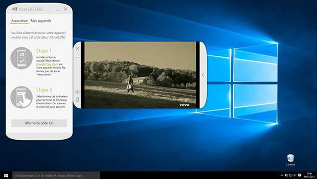 Acer Extend : le smartphone déporté sur le PC