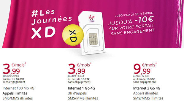 Deux forfaits à 3,99€ au lieu de 10,99€ !