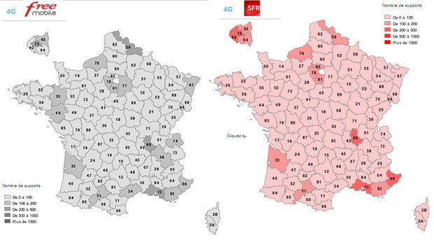 Free et SFR-Numericable au coude à coude sur le déploiement de la 4G