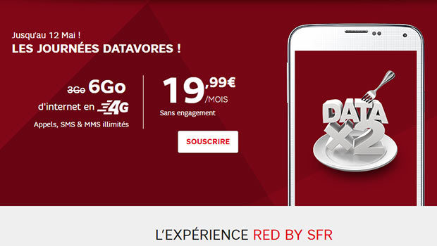 RED by SFR, le 3gO passe à 6Go