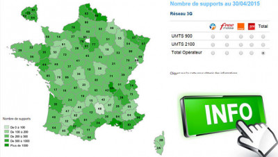 La 3G en France selon la carte ANFR