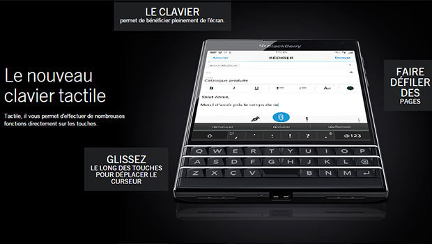 BlackBerry Passport avec son double-clavier, physique et tactile