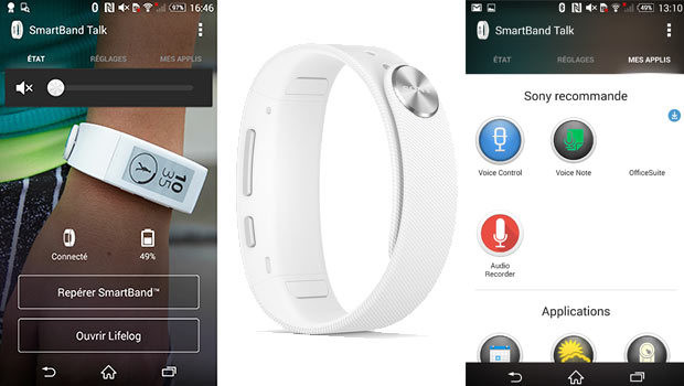 Lifelog, Contrôle vocal et SmartConnect si le Smartphone n'est pas un Sony