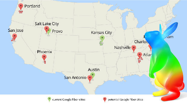 Google Fiber, un service proposé sur trois  agglomérations amréricaines