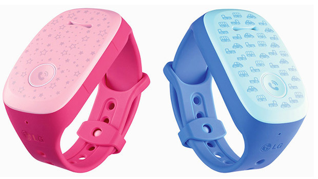 Des bracelets pour la sécurité des enfants, ici le LG Gizmopal rose ou bleu
