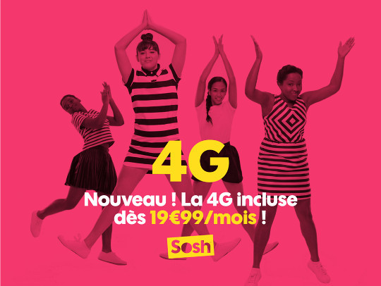 la 4g à moins de 20 euros chez sosh