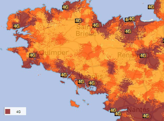 carte 4G Bretagne Orange