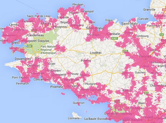 carte 4G Bretagne Bouygues