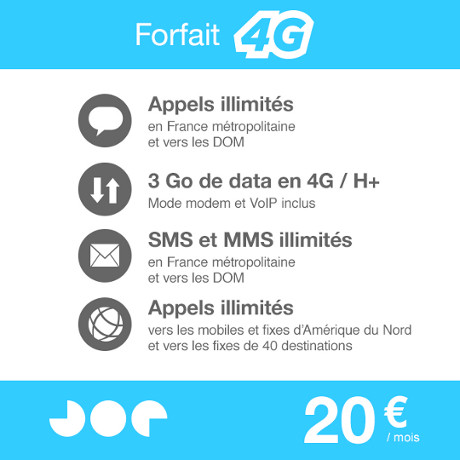 la 4g dans les forfaits de joe mobile