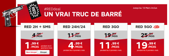 promotions sur tous les forfaits de red de sfr