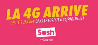 Sosh intègre la 4G dans son forfait mobile à 24.99€