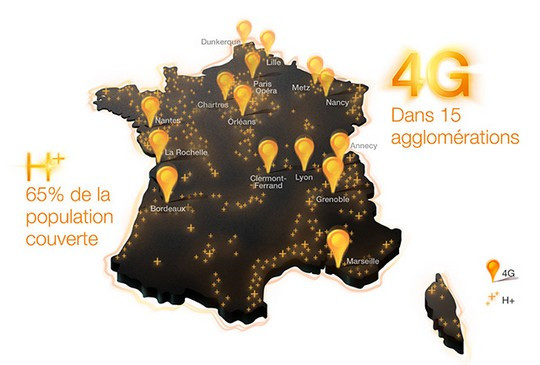 Carte de couverture 4G d'Orange