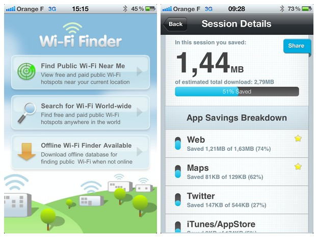 Free Wi-Fi Finder et Onavo