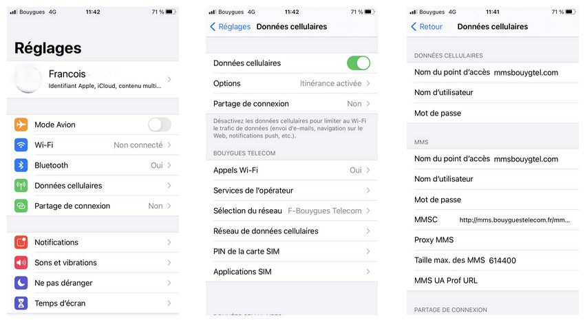 Configuration de l'APN sur un iPhone