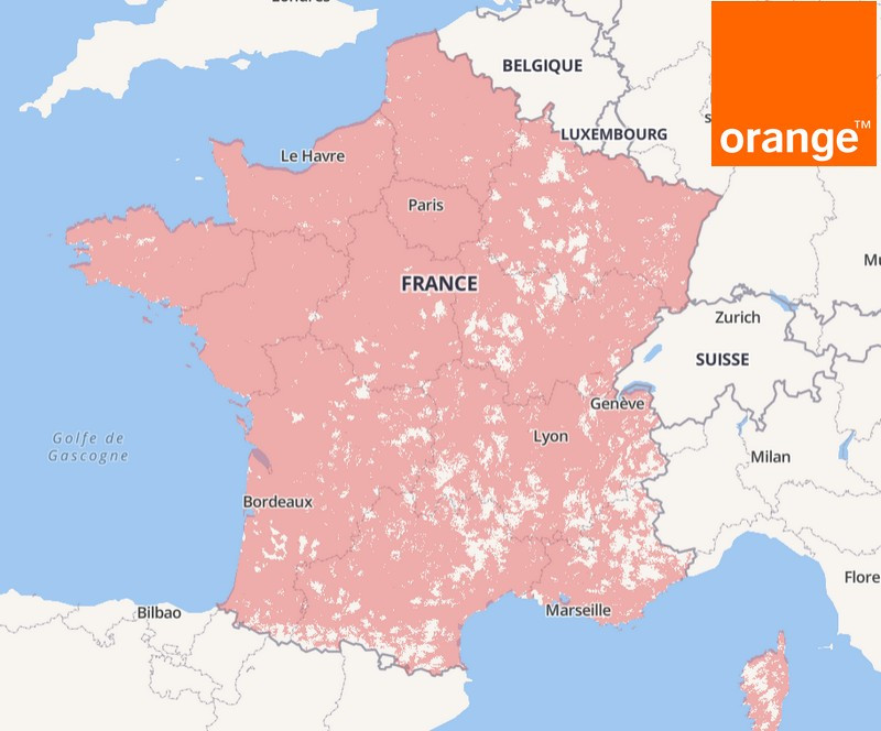 La couverture mobile 4G d'Orange en septembre 2019 selon l'ARCEP