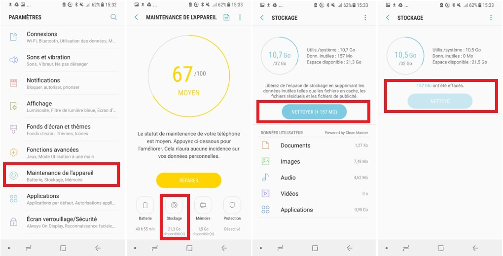 Comment libérer de l'espace de stockage sur votre mémoire interne