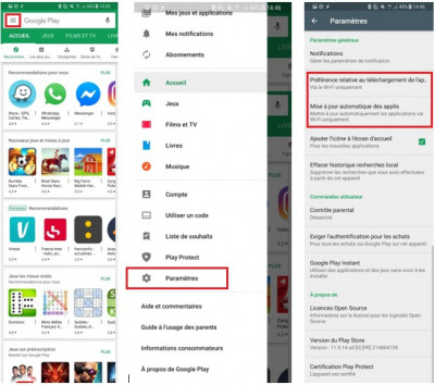Smarthpone Android : réglages Google Play pour limiter la consommation de données mobiles