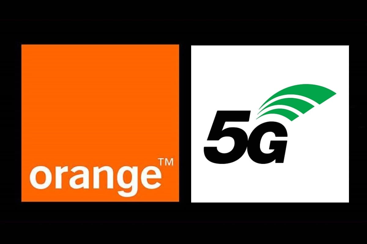 Logo Orange et logo 5G sur fond noir, car YouPrice fait le meilleur forfait à 10.99€/mois sur réseau Orange avec déjà 250Go