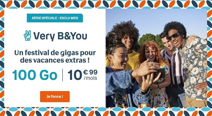 Le forfait B&YOU 100 Go est en promo à 10,99€/mois