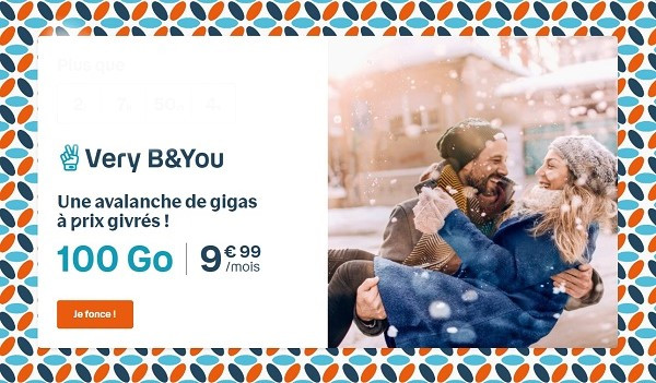 série spéciale forfait B&YOU avec 100 Go à 9,99€ /mois