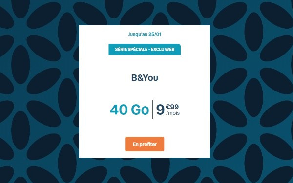 le forfait B&YOU 40 Go est l'un des meilleurs forfaits en promo