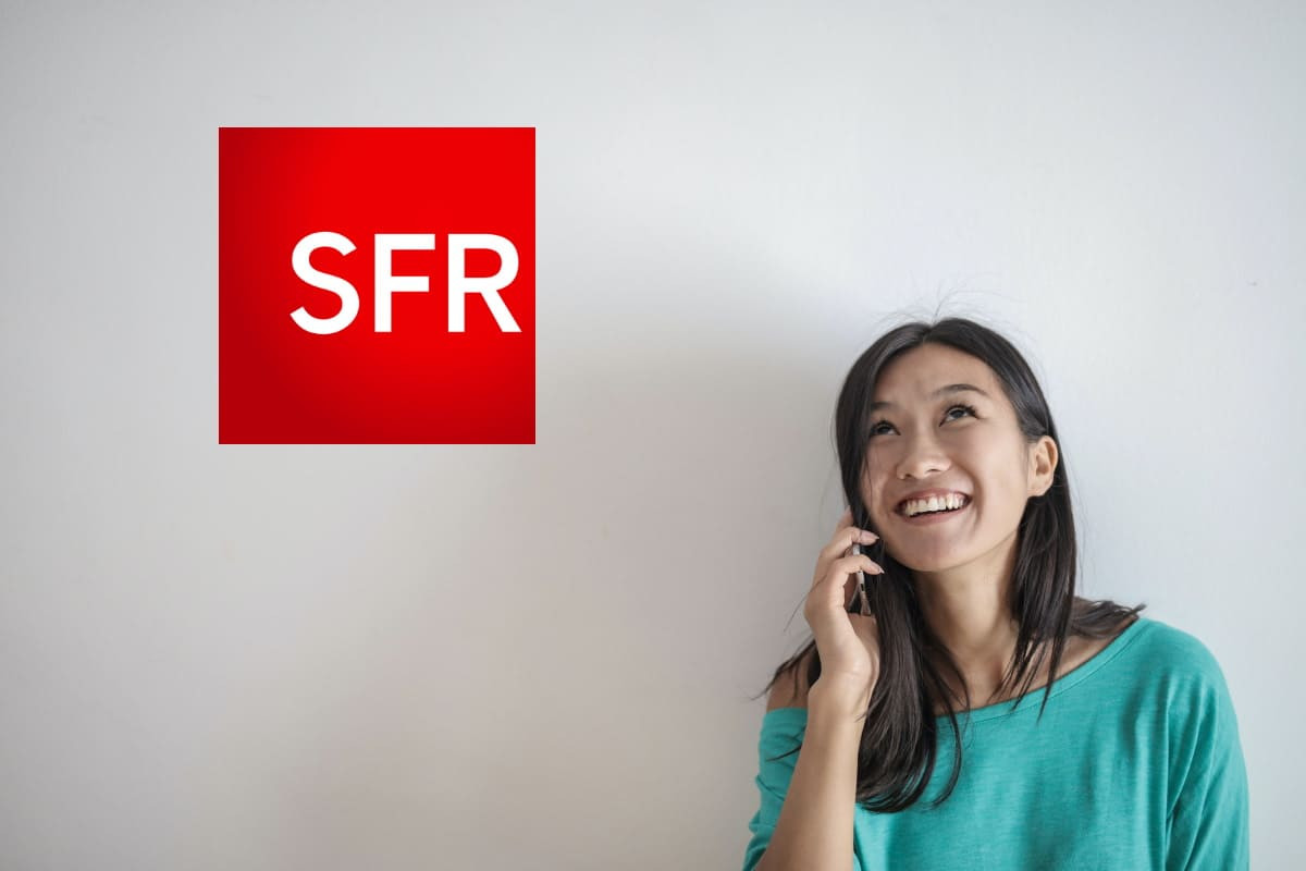 Femme contente avec 40 Go de SFR à 9.99€