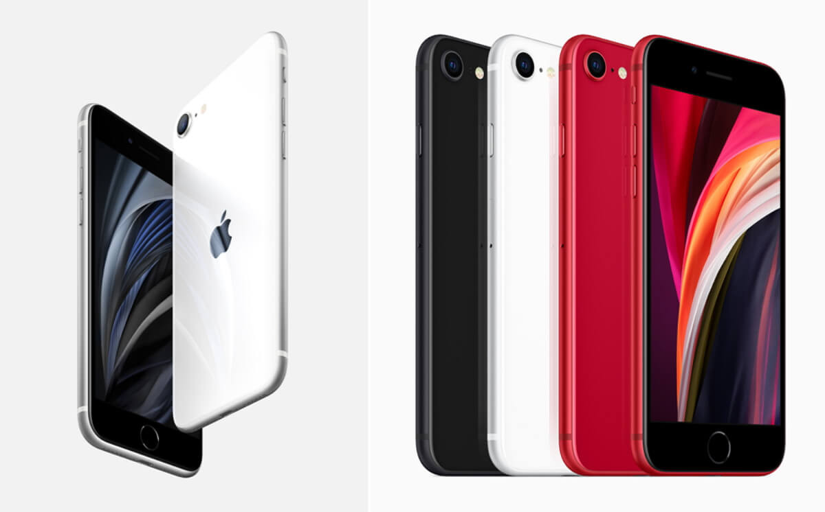 Toutes les couleurs de l'iPhone SE 2020, offert chez Auchan Télécom avec le forfait 100 Go