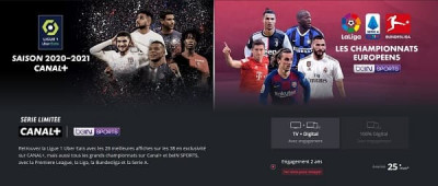 Avec la série limitée Canal+ avec beIN Sports, vous avez accès à 20% de la Ligue 1 et à certains des championnats étrangers
