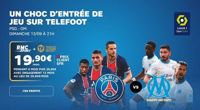 Telefoot pour PSG - OM : en promo chez SFR