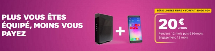 l'offre box+mobile de SFR à 20 euros par mois