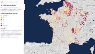 Carte d'éligibilité à la fibre optique en août 2020