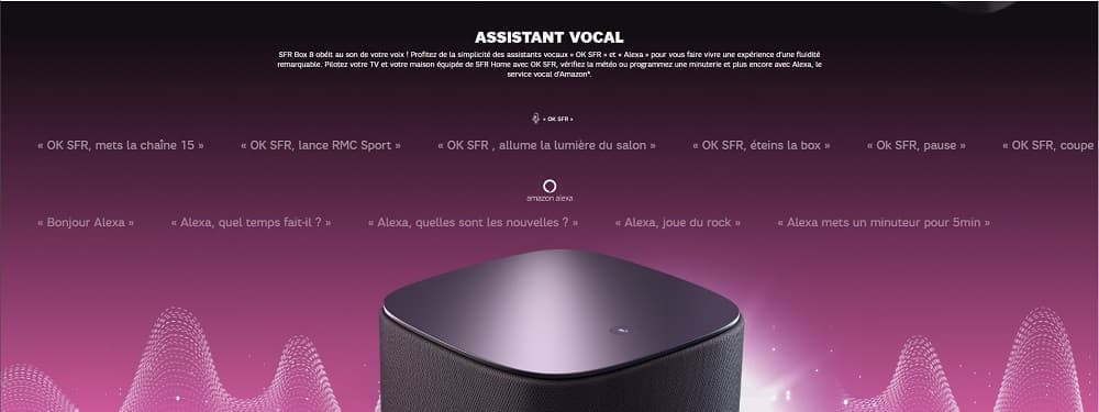 Amazon Alexa et OK SFR sont les deux assistants vocaux intégrés sur la SFR box 8