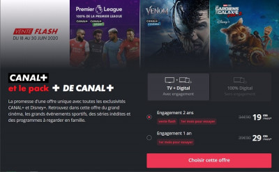 L'offre Canal+ avec le pack + de Canal+ est en vente flash à seulement 19,90€/mois.