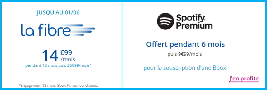 La box internet Bouygues avec promotion Spotify jusqu'au 1er juin 2020