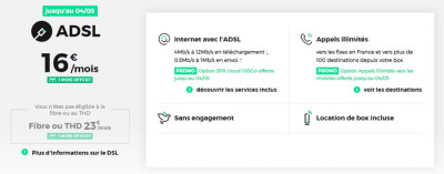 L'offre internet en promotion de RED en mai 2020 : l'ADSL à 16 euros par mois