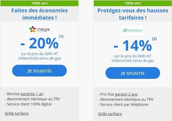 vente-Deux offres exceptionnelles dans la vente privée Energie Verte