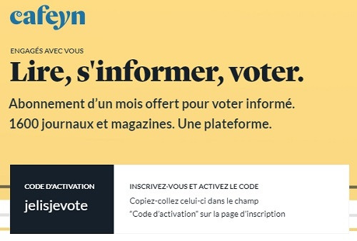 Un mois d'abonnement gratuit au bouquet presse Cafeyn