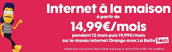 La boîte Sosh est à seulement 14,99€/mois.