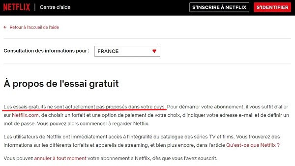 C'est la fin de la période d'essai gratuite sur Netflix.